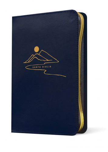 NLT Bible with Large Print, Compact Size, Blue Leathersoft