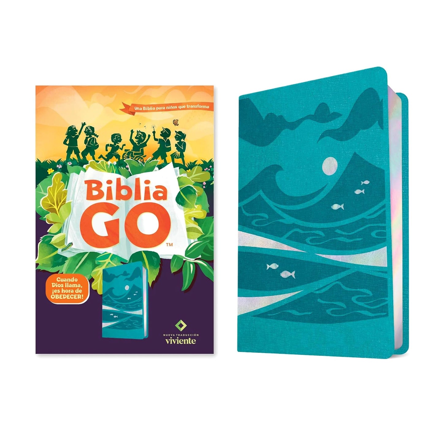 Biblia Go NTV, SentiPiel, Color Verde Azul - Una Biblia para niños que transform