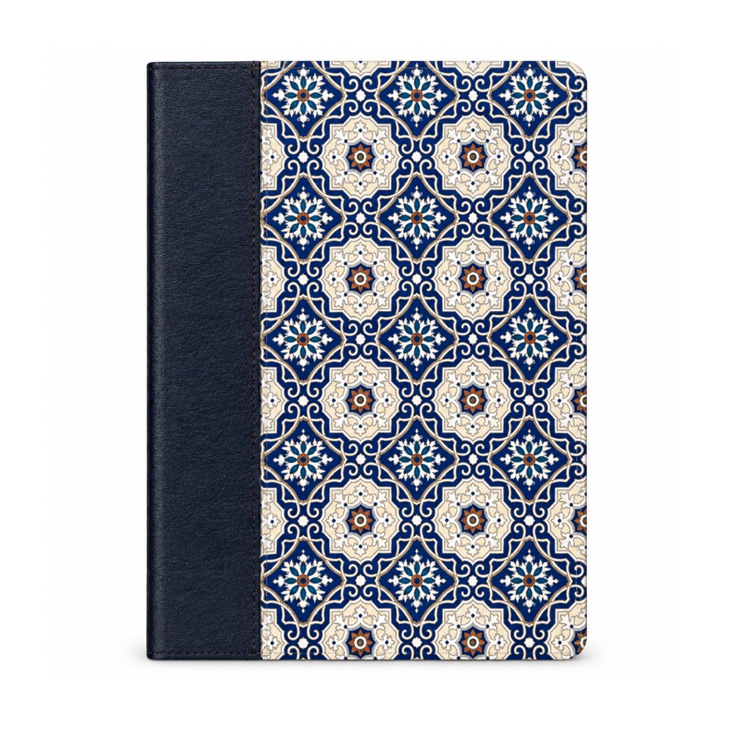 Biblia RVR60 Apuntes Edición Letra Grande Piel Fabricasa y Moisaico Crema y Azul