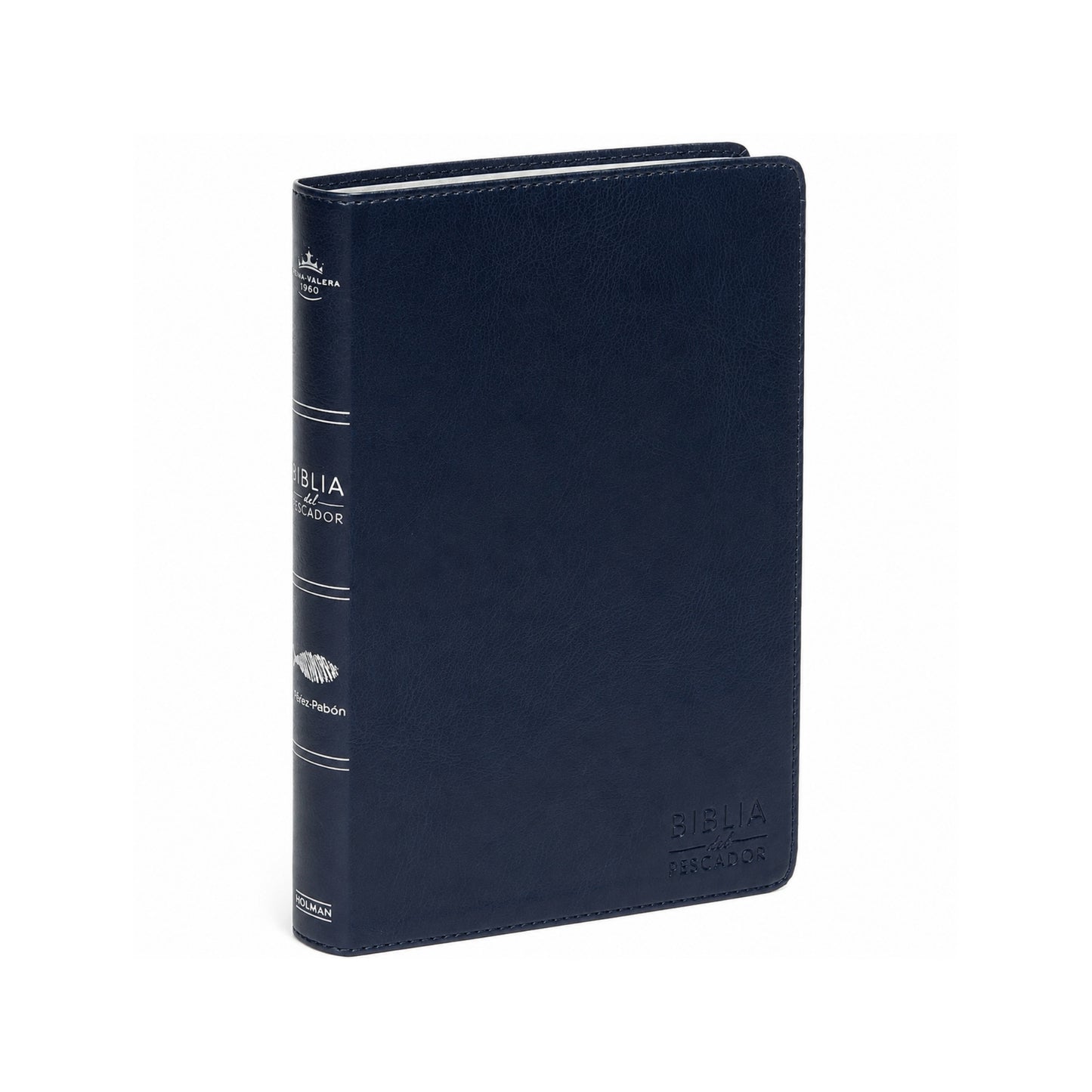 Biblia del Pescador Azul Oscuro Letra Grande Simil Piel