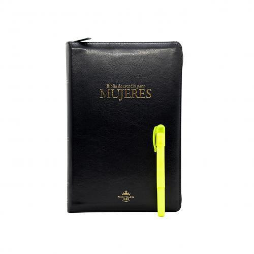 Biblia RVR60 De Estudio Para Mujeres Imitación Piel Negro Con Indice