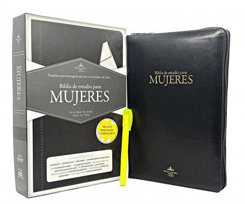 Biblia RVR60 De Estudio Para Mujeres Imitación Piel Negro Con Indice