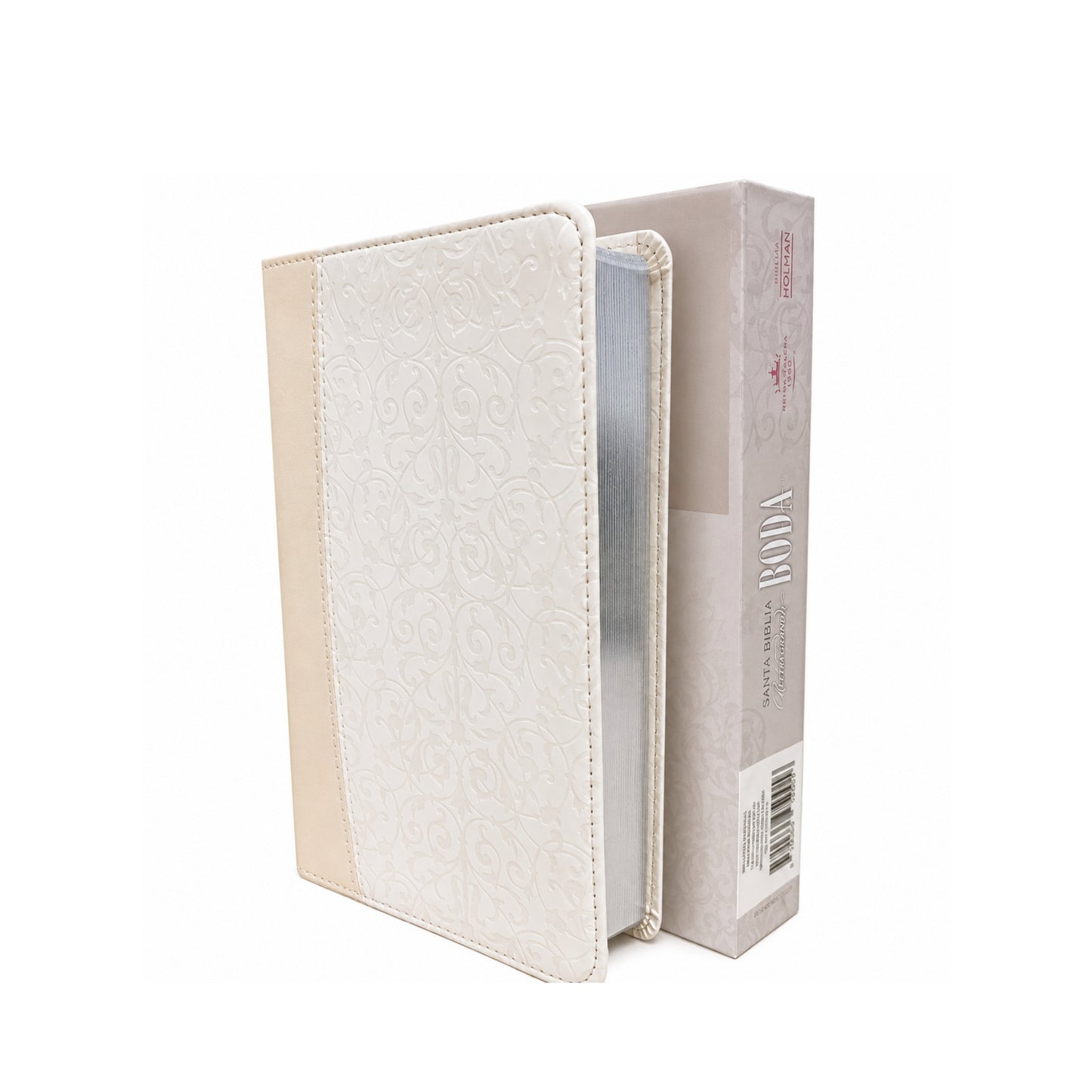 Biblia RVR1960 Recuerdo De Boda Filigrana Blanco/Rosa Palo Tamaño Compacta