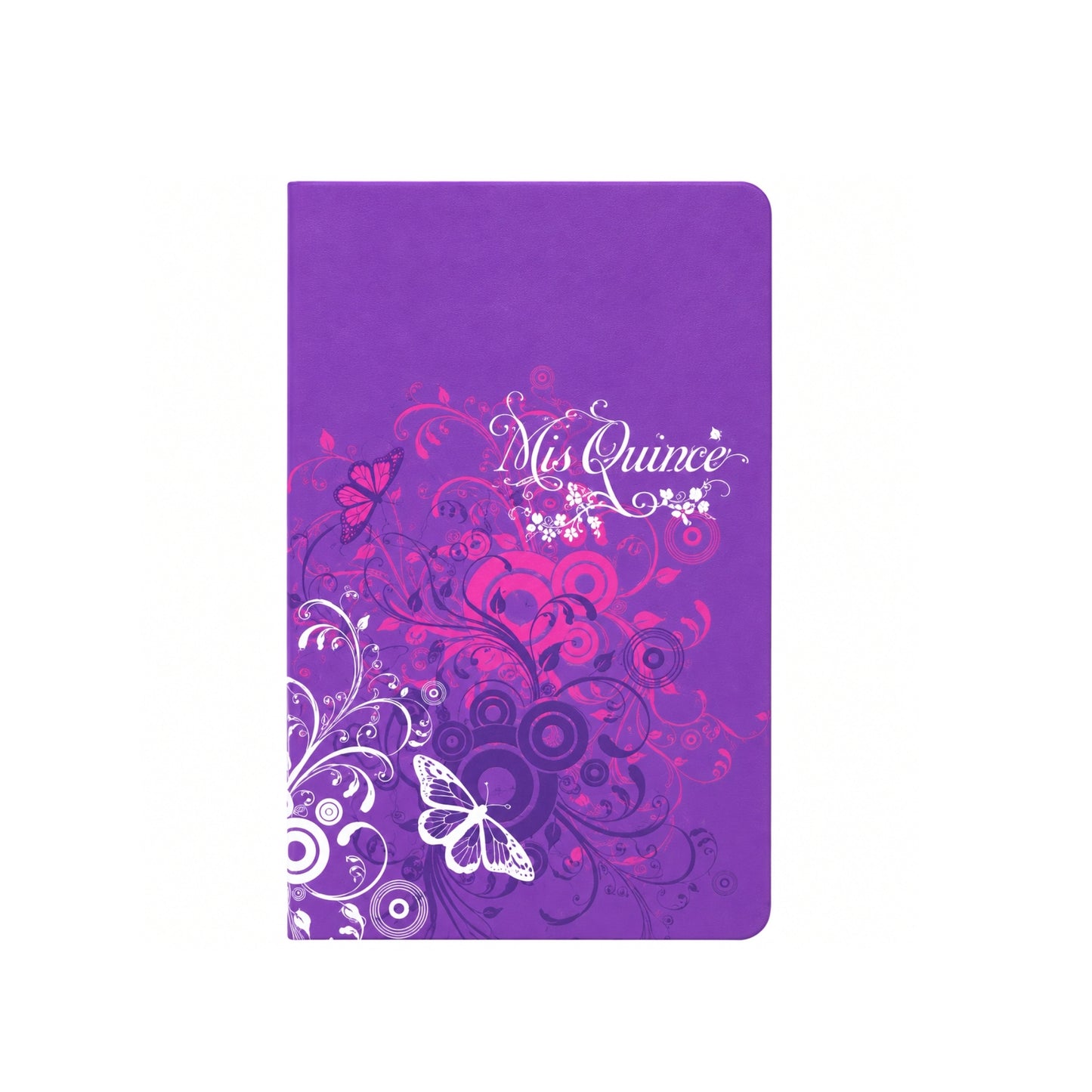 Biblia RVR1960 Mis Quince, Amatista con Mariposas, Simil Piel, Canto Plateado