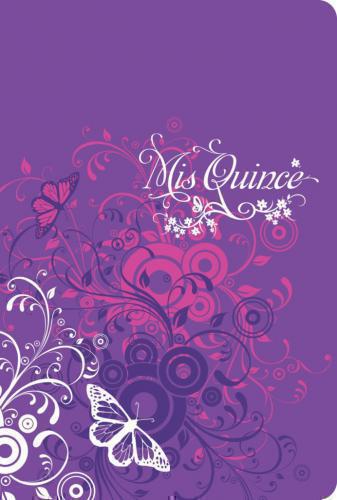 Biblia RVR1960 Mis Quince, Amatista con Mariposas, Simil Piel, Canto Plateado