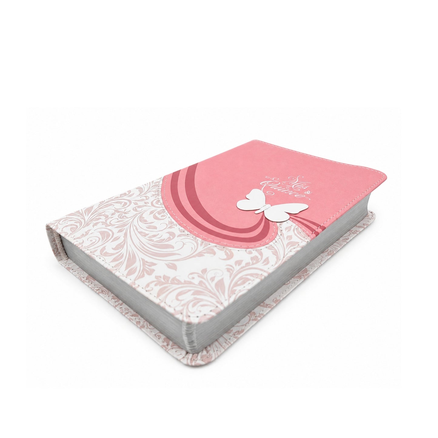 Biblia RVR60 Mis Quince Imitación Piel Rosa Blanco Tamaño Compacto
