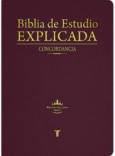 Biblia De Estudio Explicada RVR1960 Color Cafe en Piel Con Indice Canto Dorado