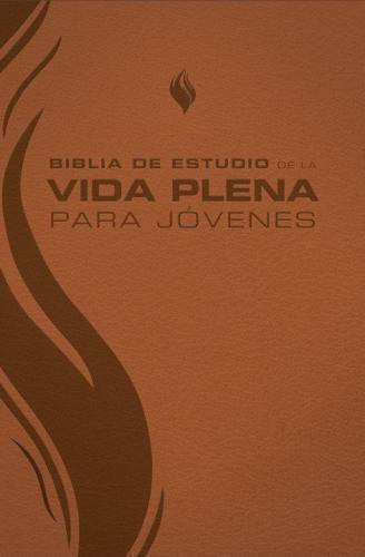 Biblia RVR1960 Estudio Vida Plena Para Jovenes, Tamaño Manual, Piel Color Marron