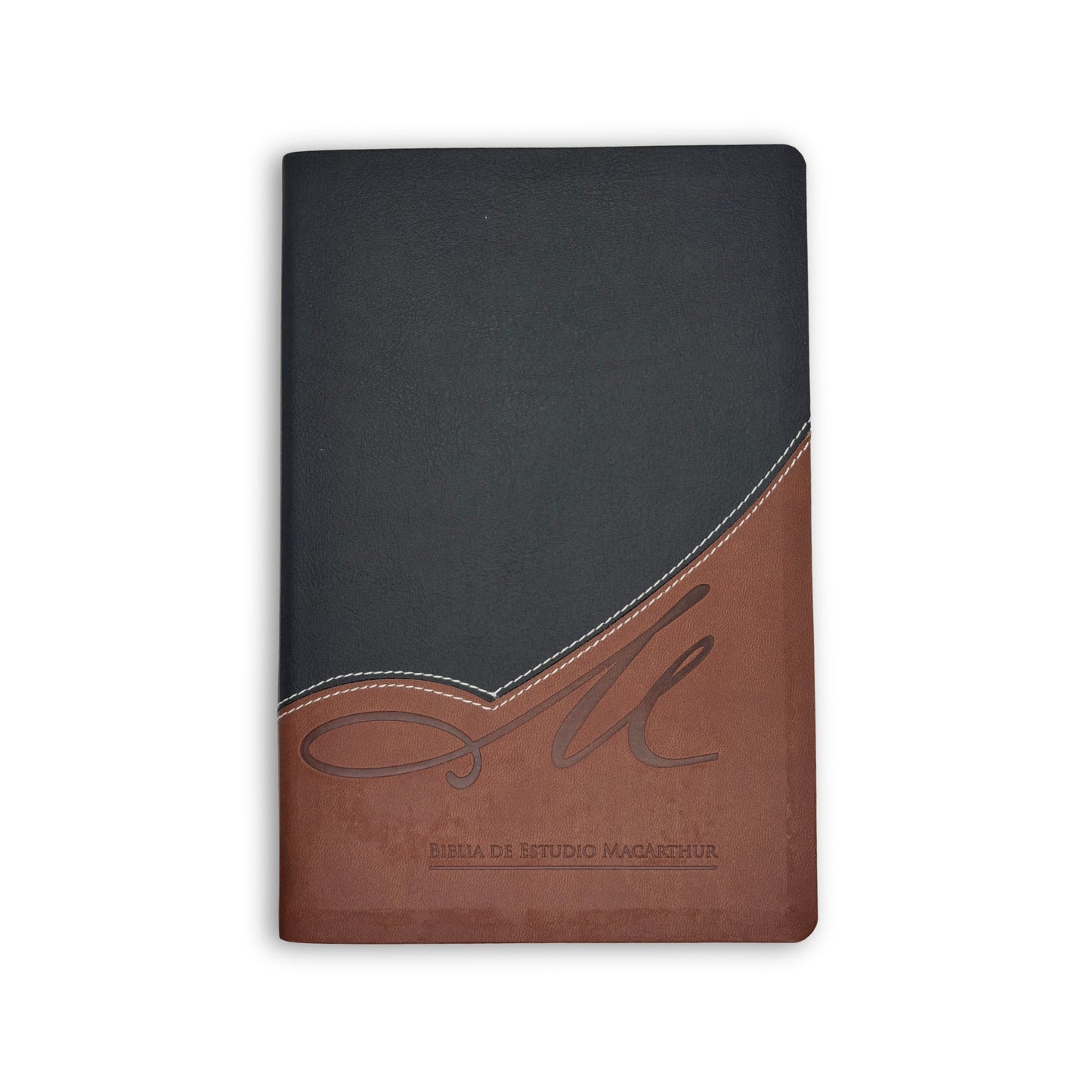 Biblia RVR60 Macarthur Estudio Piel Italiana Negro Cafe Tamaño Grande