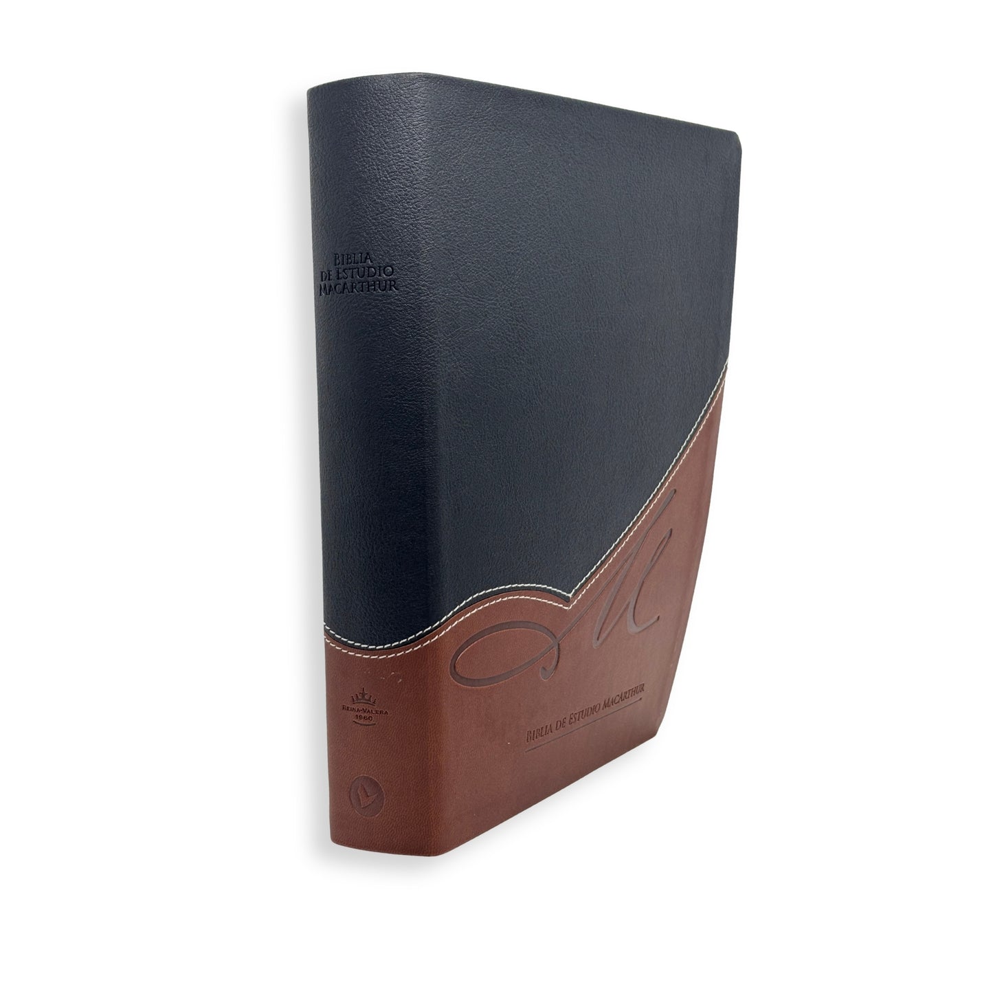 Biblia RVR60 Macarthur Estudio Piel Italiana Negro Cafe Tamaño Grande