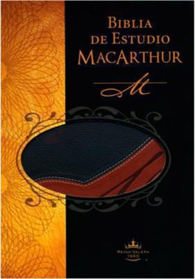 Biblia RVR60 Macarthur Estudio Imitación Piel Negro Café Tamaño Grande Indice