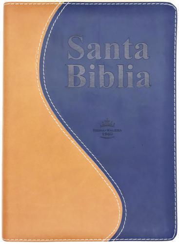 RVR1960 Bible, Compact, Leathersoft, Brown and Blue Duotone, Gilded Edges