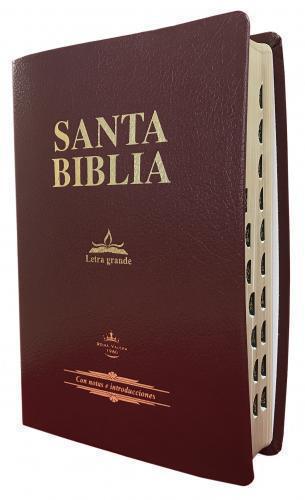 Biblia RVR1960 Gigante Concordancia Piel Fabricada Color Vino con Indice