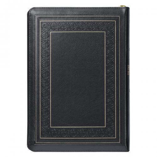 KJV Bible Imitation Leather, Large Size Black With Zipper and Index