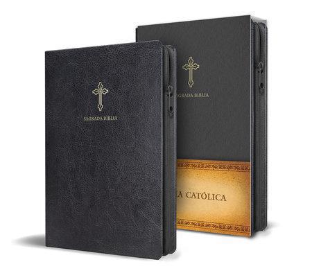 Biblia Catolica (Biblias de las Americas) Tamaño Compacto, Semipiel, Color Negro