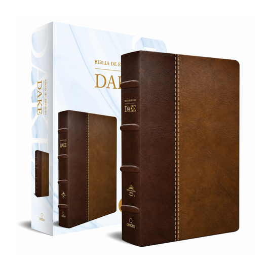 RVR 1960 Biblia de estudio Dake, tamaño grande, piel duotono marrón