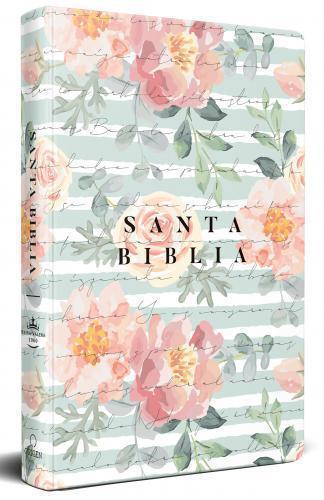 Biblia RVR1960 Nombres de Dios, Tamaño Manual, Pasta Dura, Diseño Rosas Rosadas