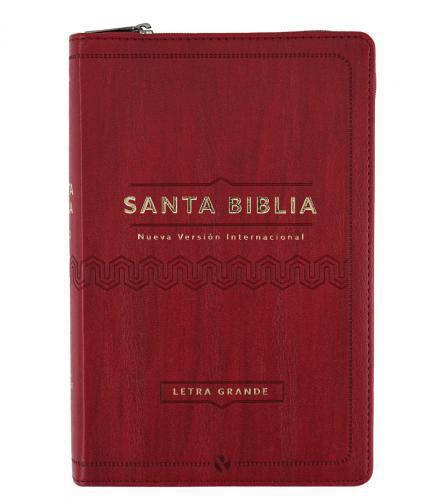 Biblia NVI, Tamaño Manual, Imitación Piel, Color Vino Con Cierre
