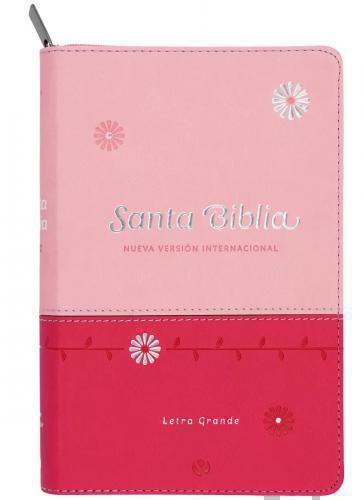 Biblia NVI, Tamaño Manual, Imitación Piel, Color Rosa Con Cierre
