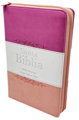 RVR1960 Manual Size Bible, Imitation Leather, Tri-Color, Zippered with Tabs