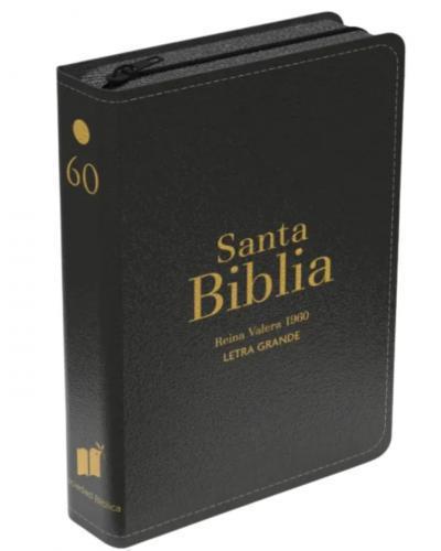 Biblia Reina Valera 1960 Compacta, Negro, Letra Grande Con Cierre E Indice