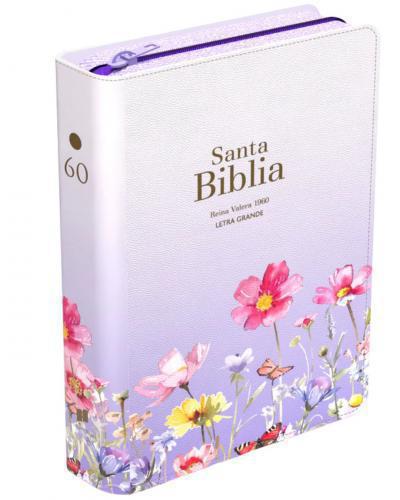 Biblia Reina Valera 1960 Compacta, Azul Claro, Letra Grande Con Cierre E Indice