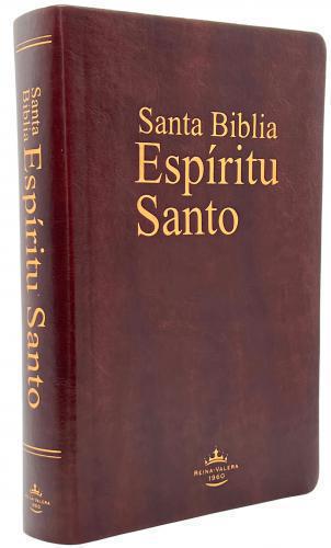 Biblia RVR1960, Espiritu Santo, Tamaño Manual, Imitacion Piel Color Vino