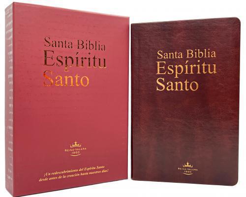 Biblia RVR1960, Espiritu Santo, Tamaño Manual, Imitacion Piel Color Vino