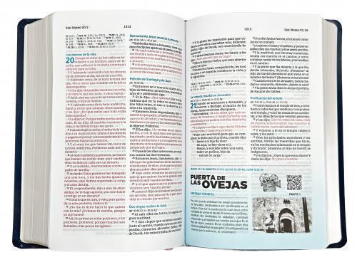 Biblia RVR1960, Espiritu Santo, Tamaño Manual, Imitación Piel Color Azul