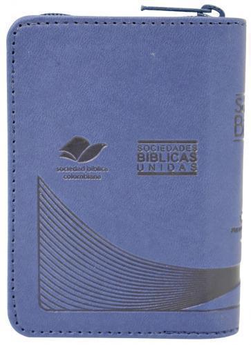 Biblia RVR1960 Tamaño Mini Bolsillo,Imitación Piel, Color Azul con Cierre