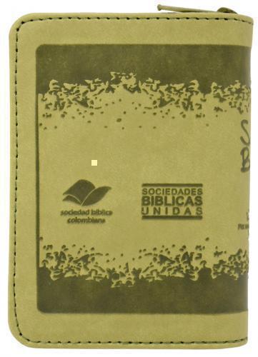 Biblia RVR1960 Tamaño Mini Bolsillo,Imitación Piel, Color Verde con Cierre