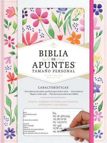 Biblia RVR1960 Biblia de Apuntes Tamaño Manual, Imitación Piel, Diseño Floral