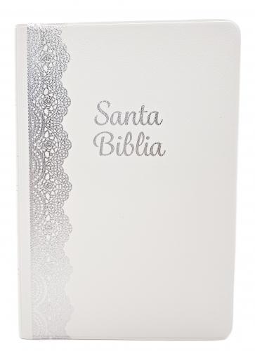RVR1960 Manual Bible, Vinyl Cover, White Wedding Souvenir, 12 pt font