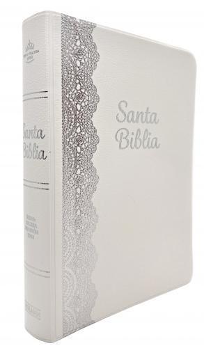 RVR1960 Manual Bible, Vinyl Cover, White Wedding Souvenir, 12 pt font