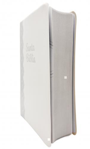 RVR1960 Manual Bible, Vinyl Cover, White Wedding Souvenir, 12 pt font