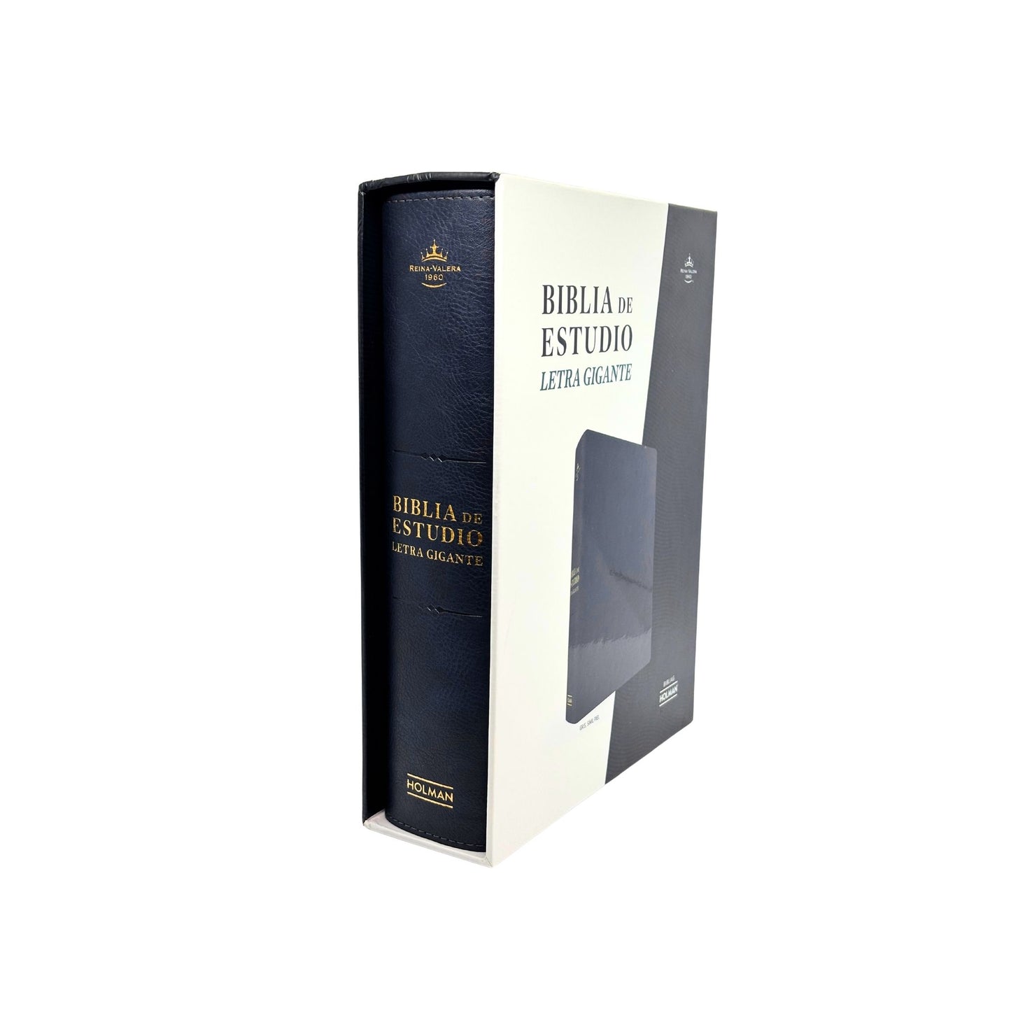RVR 1960 Biblia de estudio letra gigante, negro, símil piel