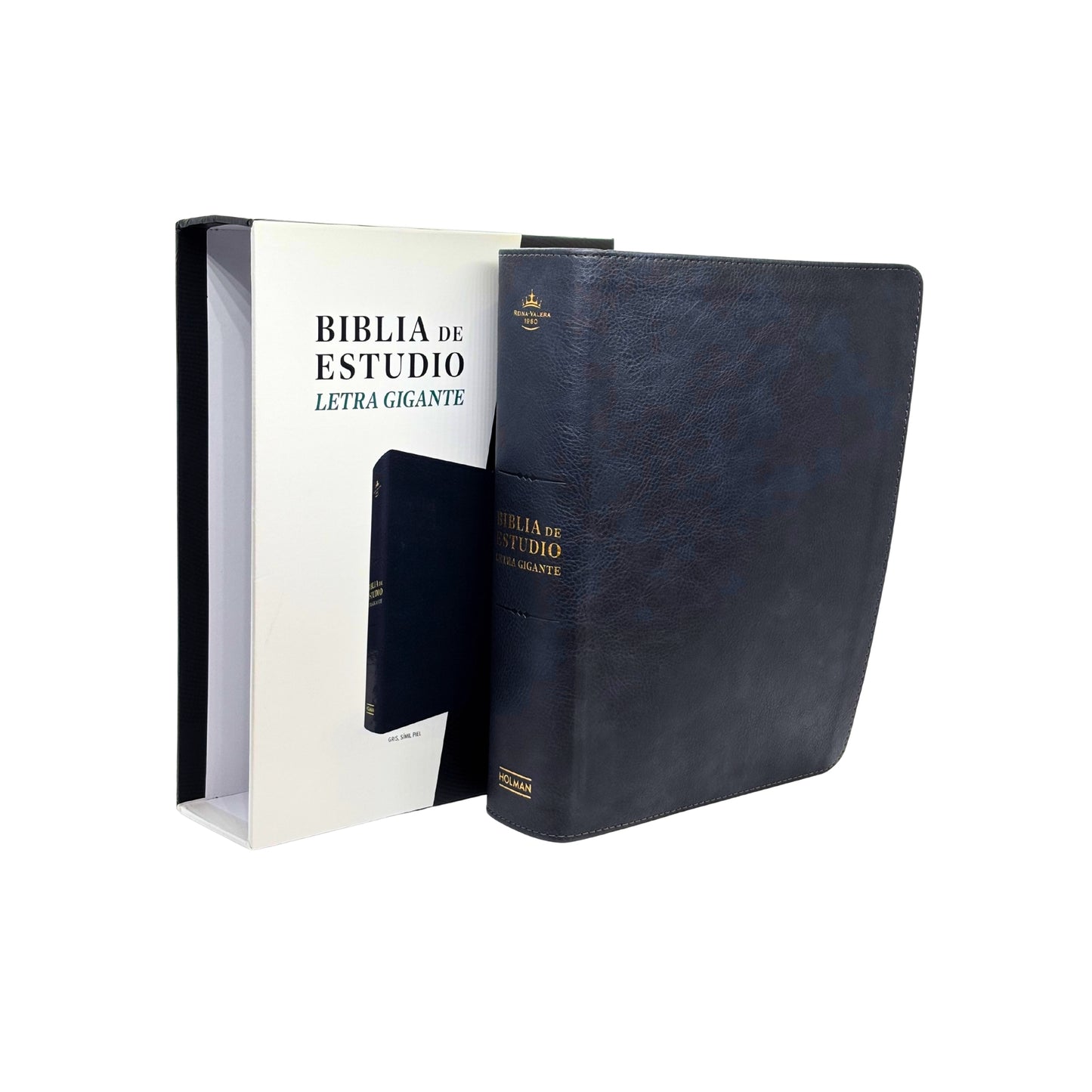 RVR 1960 Biblia de estudio letra gigante, negro, símil piel