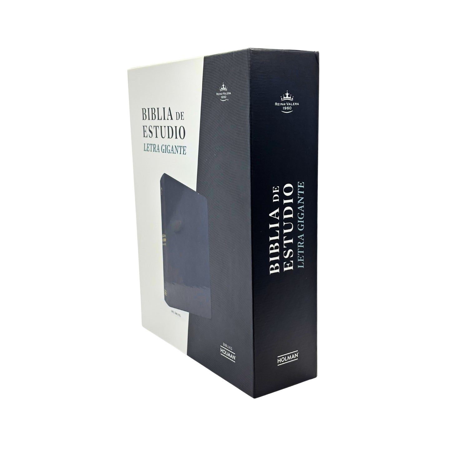 RVR 1960 Biblia de estudio letra gigante, negro, símil piel