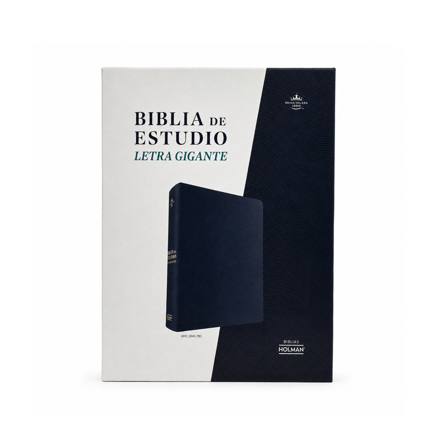 RVR 1960 Biblia de estudio letra gigante, negro, símil piel