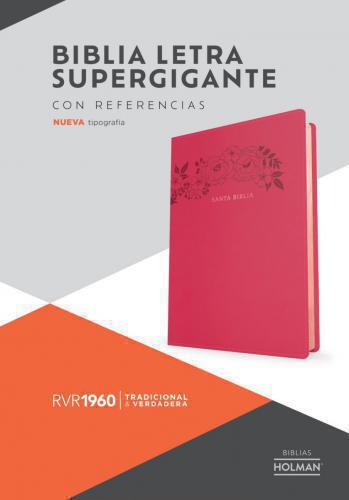 RVR1960 Bible Imitation Leather, Floral Pink Super Giant Print with Index
