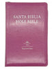Biblia RVR60 KJV Bilingüe Imitación Piel, Color Rosa, Cierre e Indice