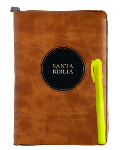 Biblia Reina Valera 1960 Imitación Piel, Tamaño Manual, Letra Grande, Con Cierre