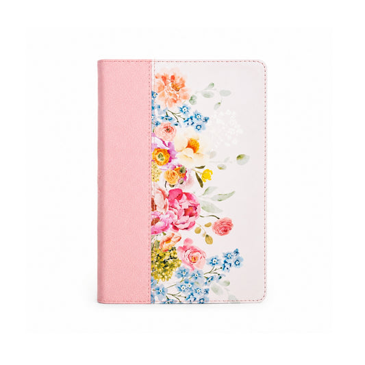 RVR 1960 Biblia letra grande tamaño manual, edición especial, rosa pastel, símil