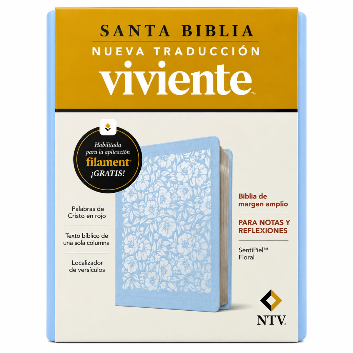 Biblia Nueva Traducción Viviente de Margen Amplio - Floral
