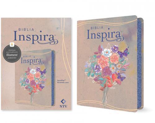 NTV Inspire Bible, Imitation Leather, Pink Watercolor Design