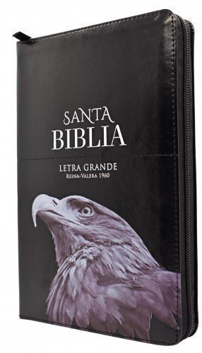 Biblia RVR1960 Tamaño Manual, Imitación Piel, Color Negro, Con Cierre e Indice