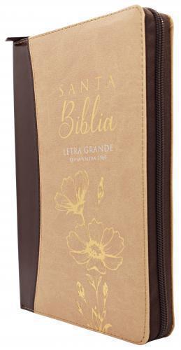 RVR1960 Manual Size Bible, Leathersoft, Beige, Zippered with Tabs