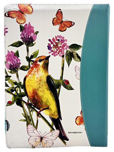 RVR1960 Bible, Large Print, Imitation Leather, Aqua Butterflies, Zippered