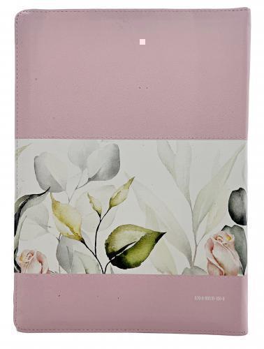 Biblia RVR1960, Tamaño Grande, Imitación Piel, Diseño Rosa Boho Hojas