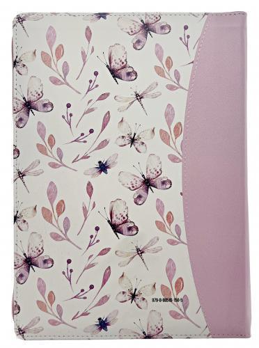 RVR1960 Bible, Large Size, Large Print, Imitation Leather, Pink Butterfly